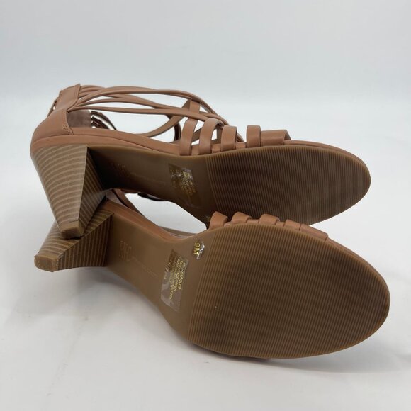 INC International Concepts Tan High Heel Sandals | Open Toe, Zip Closure - Picture 2 of 8